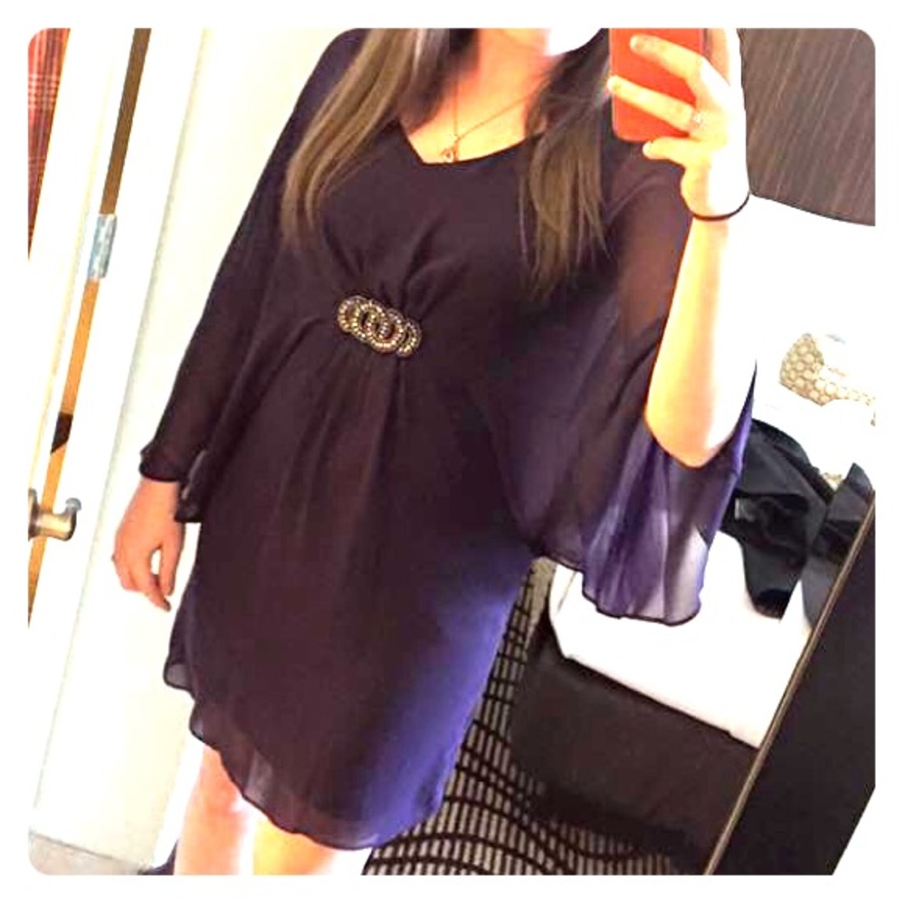 Purple Knee Length Dress